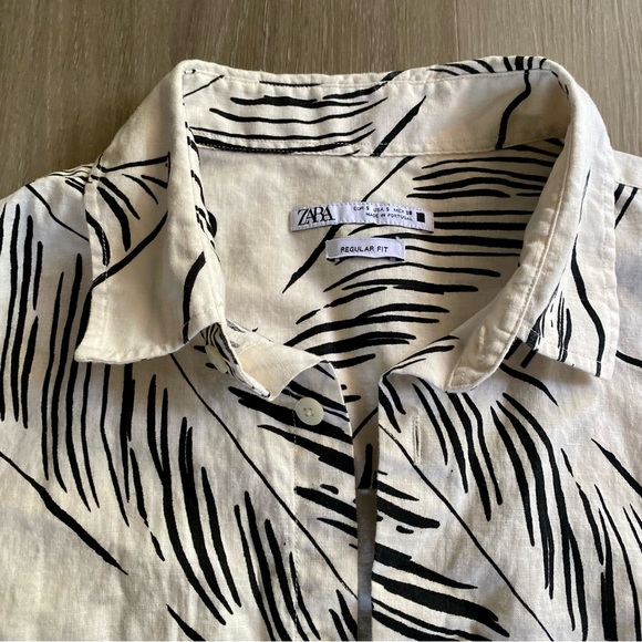 ZARA LEAF PRINT SHIRT Small - Picture 3 of 7